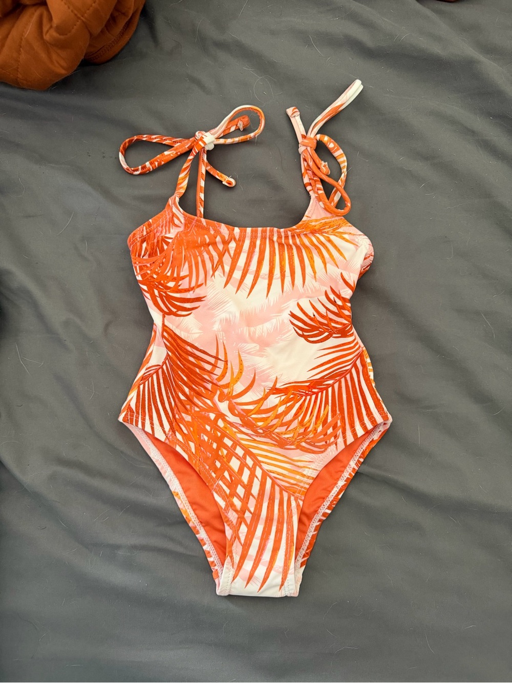 Envya Kids One-Piece Swimsuit - Orange Palm Print size 2 NWOT